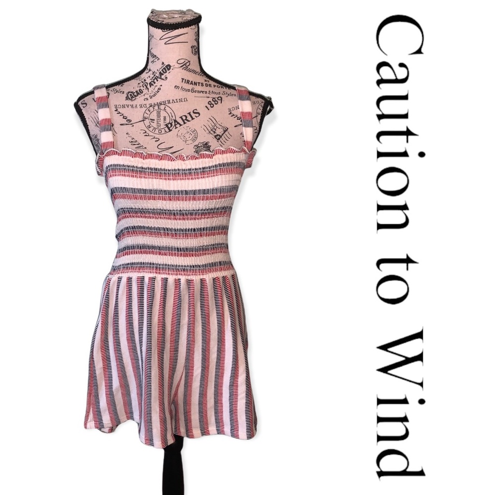 Caution To The Wind Striped Romper Size Medium